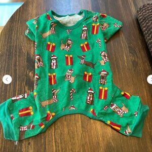 Vibrant Life Holiday Pajamas for Cats & Dogs, Dogs & Presents, Green, Small/Med